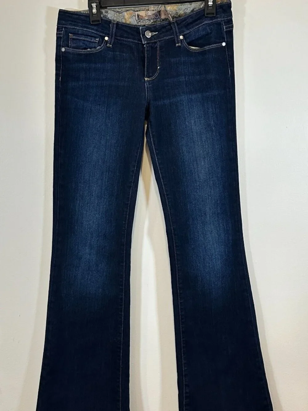 Paige Laurel Canyon Low Rise Bootcut Denim Jeans Size 29 Dark Wash Y2K - Picture 5 of 5